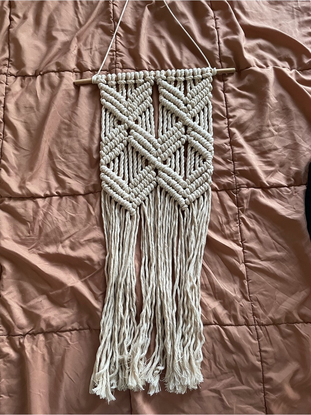 Handmade Cream Macramé Wall Hanging - Boho Home Accent